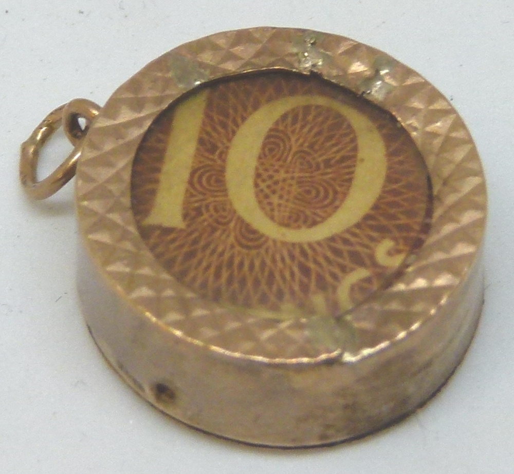 10 shilling note 9ct gold charm