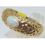 14ct gold opal solitaire,