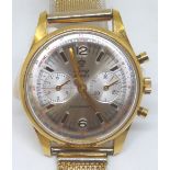 Yellow metal gents Ling 2 Prix wristwatch with matching strap marked 18K