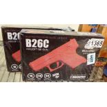 Two boxed unused B26C airsoft BB metal pistols,