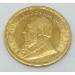 1894 South African 1/2 pond gold coin