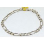 Sterling silver solid figaro bracelet