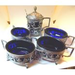 Continental silver four salts and liners,