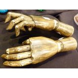 Pair of wooden articulated hands