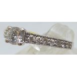 14ct white gold 0.65ct fancy diamond ring with approximately 0.