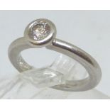 Platinum and diamond engagement ring, size L, 0.39ct fine grade diamond, weight 7.