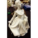 Royal Doulton white vellum trial glaze figure,