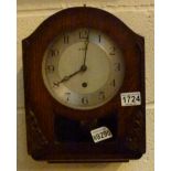 Oak cased wall or mantle clock