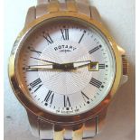 Ladies Rotary stainless steel quartz wristwatch with two tone stainless steel strap and date