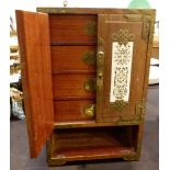 Bone and brass mounted Chinese hardwood chest of four drawers,