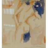 Large signed original water colour female nude picture,