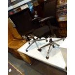 Modern white office desk and two Wiesner Hager office chairs