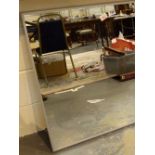 Large steel framed mirror,