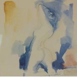 Large signed original water colour female nude picture,