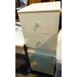 Pair of white two drawer bedside cabinets,
