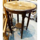 Antique circular table with fluted bobbin turned legs