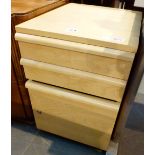 Pine filing cabinet with one lockable drawer on castors (key in office 5075)