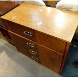 Chest of four long wooden drawers,