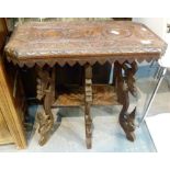 Hand carved oriental style occasional table with dragon legs