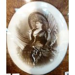 Framed ceramic plaque of a Victorian Lady