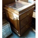 Large Art Deco shop till with money drawer and two under filing storage drawers,