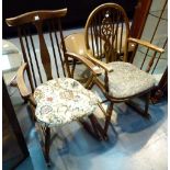 Two vintage rocking chairs,