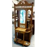 Light oak hallstand with central mirror