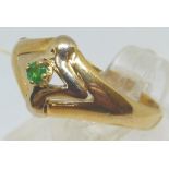 18ct yellow and white gold emerald solit