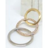 18ct gold necklace with triple loop pend