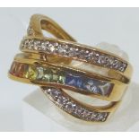 14ct gold plated silver ring, 5.0ct of w