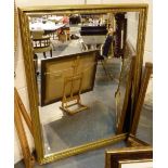 Large gilt framed bevelled edge mirror,
