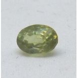 Oval cut demantoid garnet, 4.44 x 3.19 x