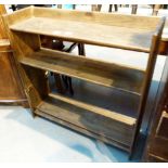 Pitch pine three shelf book case, L: 90