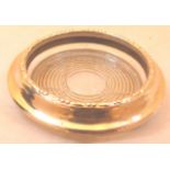 Sterling silver mounted American glass coaster by Amston,