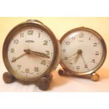 Two vintage alarm clocks,