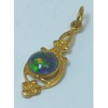 Australian blue opal pendant