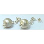 Sterling silver ball drop earrings