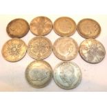 Ten George V florins,