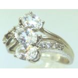 Silver and CZ dress ring,