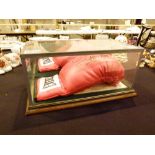 Everlast boxing glove signed by four British boxers, Alan Minter, Richard Dunn,