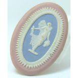 Wedgwood pink and blue brooch,