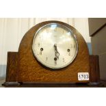 Oak carved Smiths Enfield Westminster chime marble clock