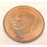 1937 George VI penny with lustre