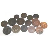 Box of mixed Georgian pennies and halfpennies