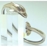 Sterling silver dolphin bangle