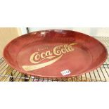 Large circular Coca-Cola tray