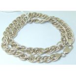 Sterling silver fancy double link chain,