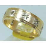 9ct vintage yellow and white gold stone set band,