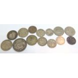 Mixed UK silver coins,