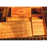 Original Monopoly set with card counters and patent numbers,